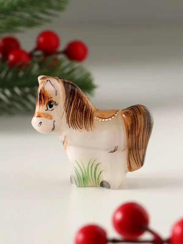 Сувенир Лошадка Селена, 6х5,5 см, селенит