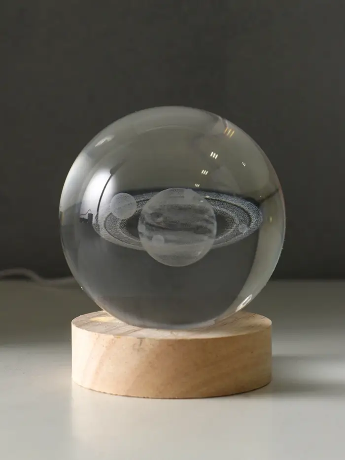 Сувенир стекло подсветка "Солнечная система" d=8 см подставка дерево, USB 8х8х9,5 см Сувенир стекло подсветка "Солнечная система" d=8 см подставка дерево, USB 8х8х9,5 см