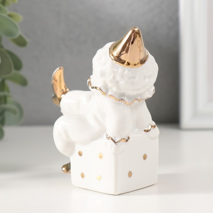 Сувенир керамика Сувенир керамика "Клоун на игральном кубике" белый с золотом, стразы 4,4х7х9,5 см