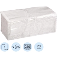 Полотенца бумажные д/дисп V-слож 1сл бел вторич 250л 20пач/уп_СПБКЗН