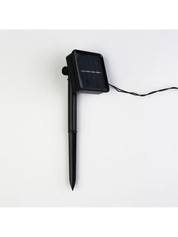 Гирлянда &laquo;Нить&raquo;, 4.5 м, уличная, с насадками &laquo;Ромашка&raquo;, IP44, 30 LED, 2 режима, солнечная батарея, тёмная нить, свечение мульти