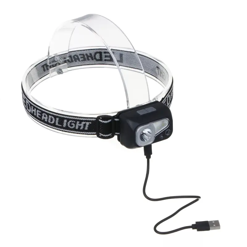 Фонарь налобный тм ЕРМАК, сенсорный, XPE LED + 3 SMD, 6 режимов, 500мАч, зарядка Type C, 57х29х38 мм