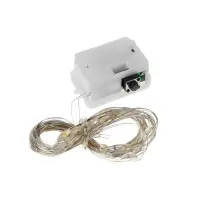 Гирлянда «Нить» 3 м, роса. IP20, серебристая нить. 30 LED, от батареек AG13×3, 3 режима, свечение белое