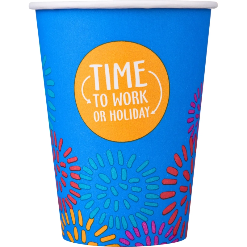 Стакан одноразовый бум односл. 350 мл d-90мм Time to work МИКС  50шт/уп