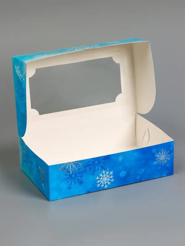 Коробка подарочная складная с окном &laquo;С Новым годом&raquo;, 25&times;15&times;7 см