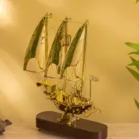 Корабль сувенирный 21х6,5х30 см, латунь