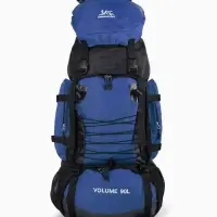 Рюкзак туристический, 90 литров, 6 наружных карманов, шнуровка, синий