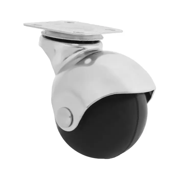 Колесо мебельное, &laquo;Шар&raquo;, d=50 мм, пластик, черное