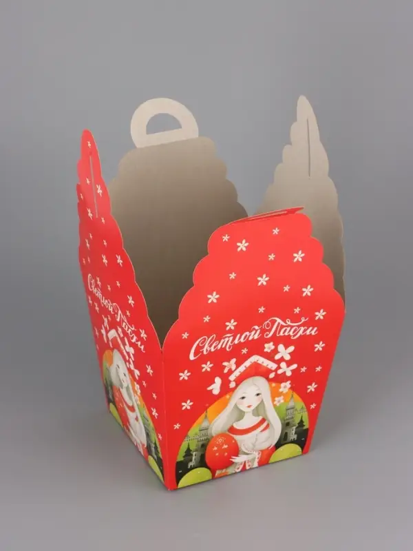 Коробка подарочная пасхальная «Красна девица», 17×17×26 см