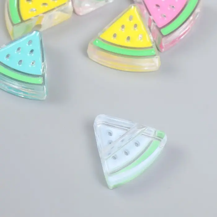 Бусина пластик «Летний бриз. Долька арбуза», глянец, 2.5×2.3×0.9 см, МИКС Бусина пластик «Летний бриз. Долька арбуза», глянец, 2.5×2.3×0.9 см, МИКС