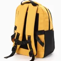 Рюкзак школьный, 2 отделения, 4 кармана, водонепроницаемое дно, 27&times;13&times;38.5 см, жёлтый
