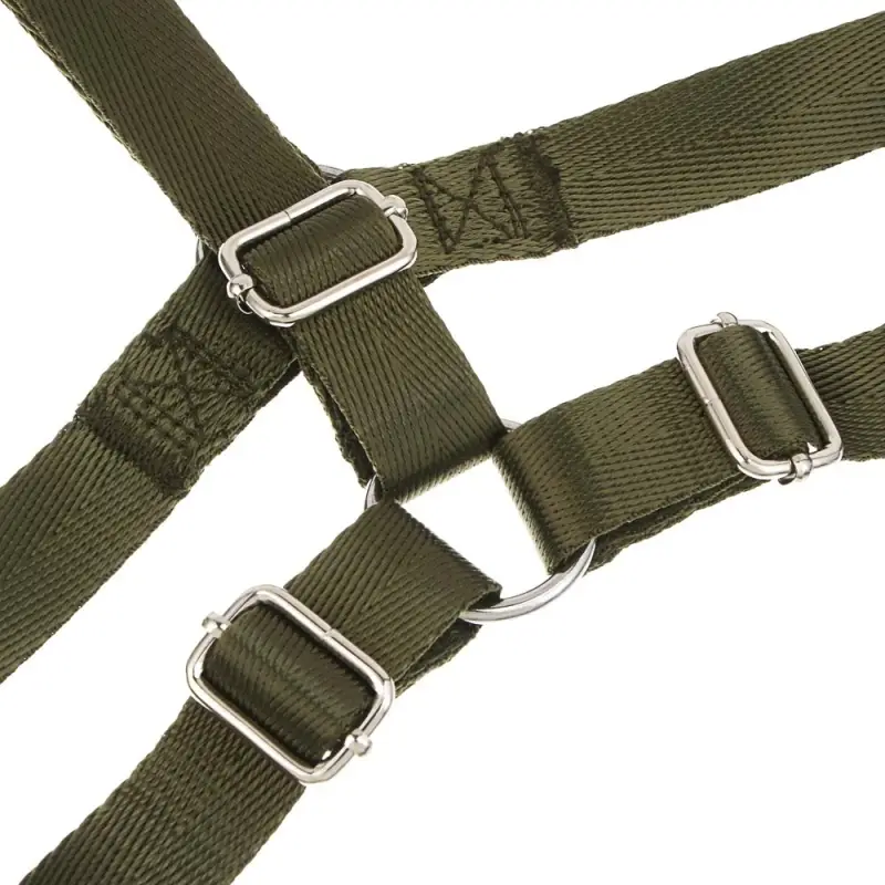 Шлейка для животных тм VETTA, нейлон, хаки/беж, обхват шеи 40-64см, обхват груди 50-74см, размер L