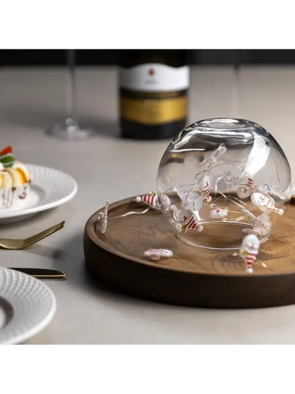 Гирлянда &laquo;Нить&raquo; 2 м, роса с насадками &laquo;Дед Мороз&raquo;, IP20, серебристая нить, 20 LED, 2 режима, от батареек АА&times;2, свечение мульти