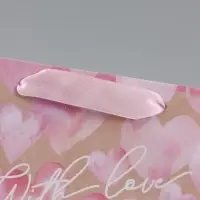 Пакет подарочный крафтовый, упаковка, &laquo;With love&raquo;, S 15&times;12&times;5.5 см