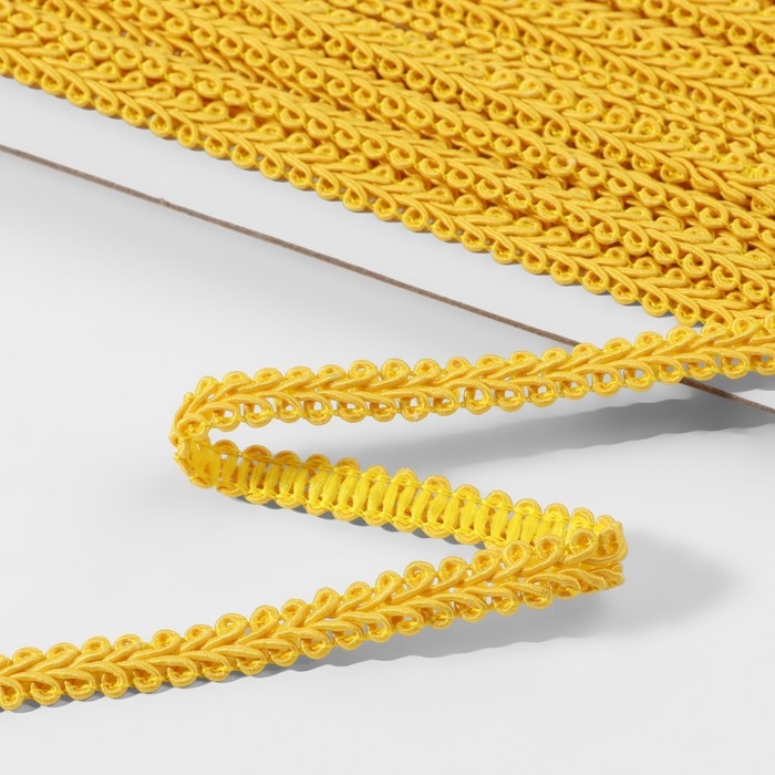 Тесьма декоративная «Шанель», 8 мм, 10 ± 1 м, цвет жёлтый Тесьма декоративная «Шанель», 8 мм, 10 ± 1 м, цвет жёлтый