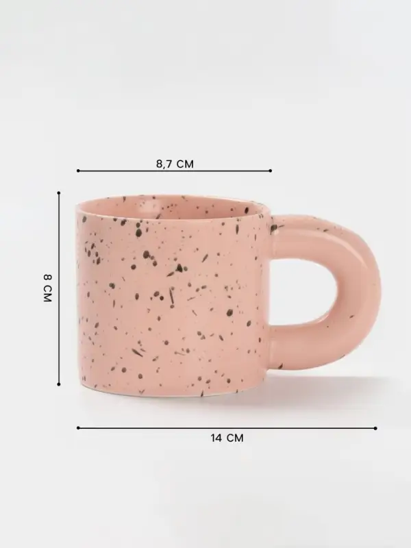 Кружка Доляна &laquo;Сплэш&raquo;, 350 мл, 14&times;8.7&times;8 см, фарфор, персиковая