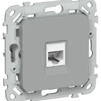 FLITE Розетка компьютерная RJ45 категория 5Е UTP РК5е-1-0-ФлС серый IEK