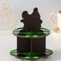 Подставка пасхальная на 8 яиц в двух ярусах "Курочка ряба", 15,5х12,5 см