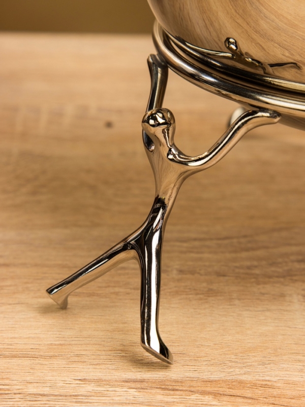 Салатник на подставке с крышкой "Дружба" 18х18х16 см, нержавеющая сталь, цв. серебро