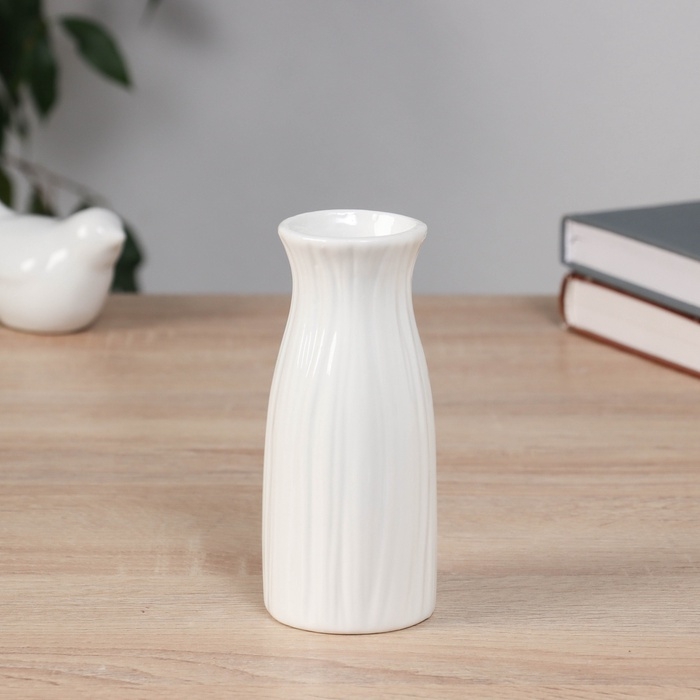 Ваза керамика настольная Ваза керамика настольная "Фрэнсис" талия, 12,5х5 см, белый