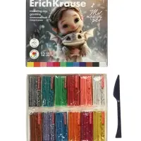 Пластилин 12 цветов ErichKrause Magic Pet, со стеком