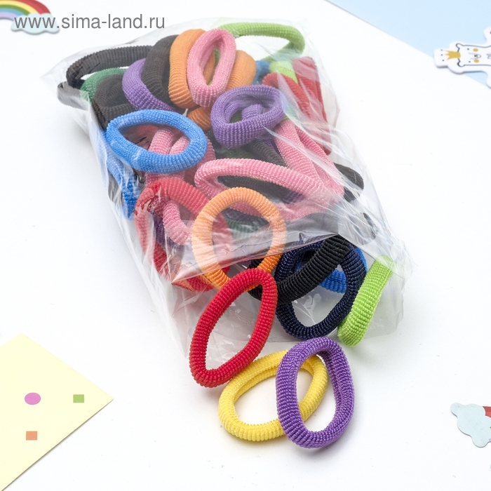 Резинка для волос  Резинка для волос "Махрушка" (набор 50 шт) классика