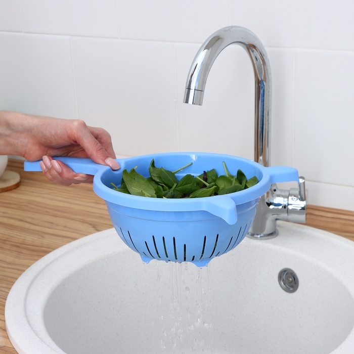 Дуршлаг кухонный, 1,6 л, d=19 см, цвет МИКС Дуршлаг кухонный, 1,6 л, d=19 см, цвет МИКС