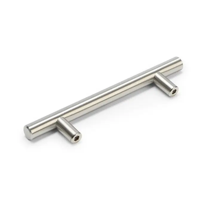 Ручка рейлинг ТУНДРА, облегчённая, d=12 мм, м/о 96/150 мм, внеш ножка, цвет мат никель.