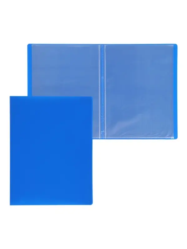 Папка с 10 вкладышами А4, 500 мкм, Calligrata, текстура &laquo;песок&raquo;, синяя