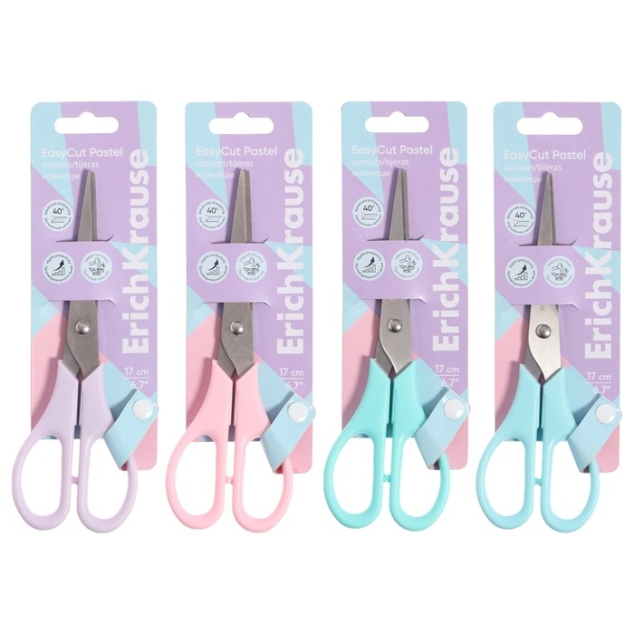 Ножницы 17 см ErichKrause EasyCut Ножницы 17 см ErichKrause EasyCut "Pastel" микс