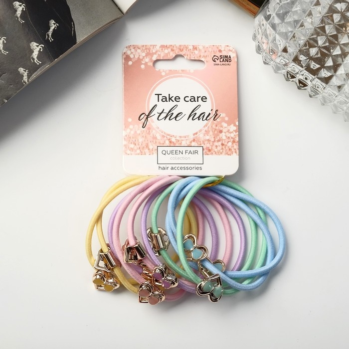 Резинка для волос Резинка для волос "Делия" (набор 10 шт) сердце люкс, 5 см, микс