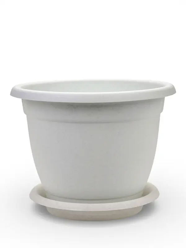 Горшок для цветов с поддоном &laquo;Борнео&raquo;, 25.8 л, пластиковый, цвет мраморный