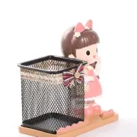 Фигура - карандашница&laquo;Девочка с корзинкой&raquo; полистоун, 14.5&times;7.7&times;15.5 см