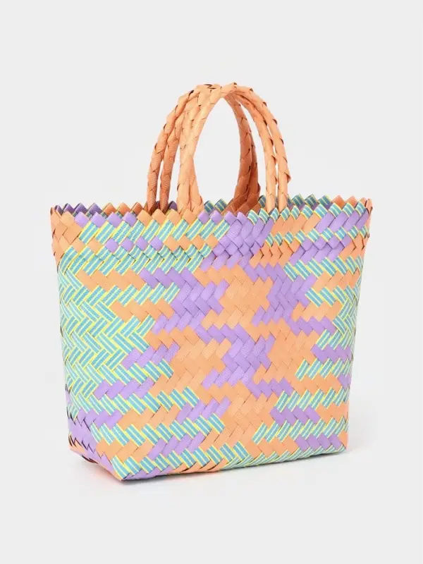 Сумка плетёная, 20&times;10&times;30 см, пластик, разноцветная