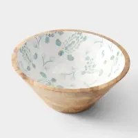 Салатник &laquo;Черепаха и цветы&raquo;, 25&times;25&times;10 см, дерево манго