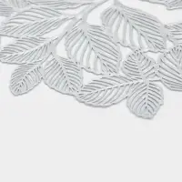 Набор салфеток сервировочных на стол Доляна &laquo;Листья&raquo;, d=38 см, 4 шт., ПВХ, серебристый