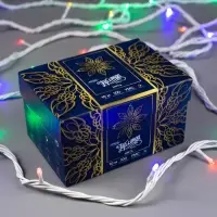 Гирлянда &laquo;Нить&raquo; 10 м, IP44, УМС, белая нить, 100 LED, свечение мульти, 220 В