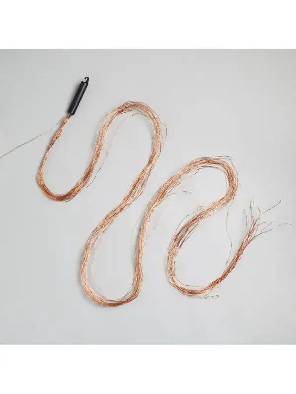 Гирлянда &laquo;Конский хвост&raquo; 20 нитей по 2 м, IP20, медная нить, 400 LED, свечение тёплое белое, 12 В