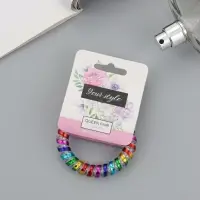 Резинка для волос QF &laquo;Пружинка&raquo;, яркая радуга, 5 см