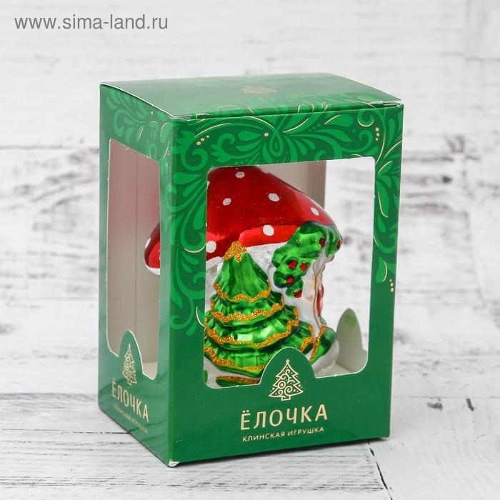 Ёлочная игрушка ручной работы Ёлочная игрушка ручной работы "Домик-грибок" 7,4 см