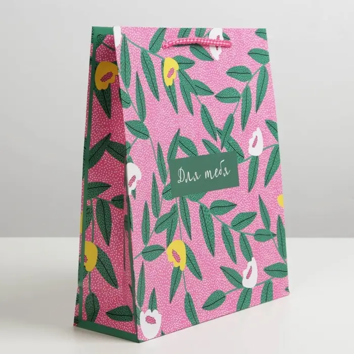 Пакет подарочный ламинированный, упаковка, For you, ML 21 х 25 х 8 см