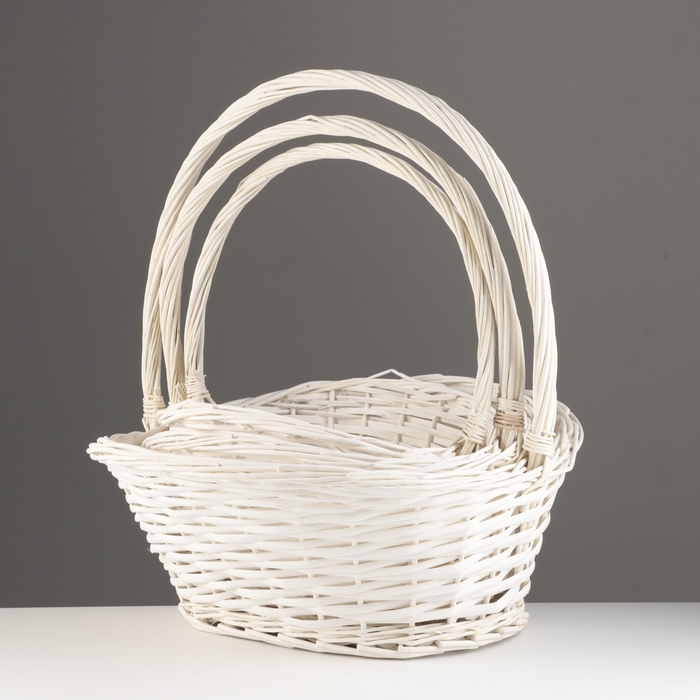 Набор корзин из 3 шт, 50х43х22х17х48 см, 43х36х20х16х42 см, 36х29х18х14х35 см, ива Набор корзин из 3 шт, 50х43х22х17х48 см, 43х36х20х16х42 см, 36х29х18х14х35 см, ива