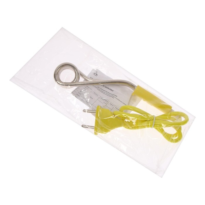 Электрокипятильник Luazon LEK 11, 500 Вт, спираль кольцо, 15х3 см, 220 В, желтый Электрокипятильник Luazon LEK 11, 500 Вт, спираль кольцо, 15х3 см, 220 В, желтый