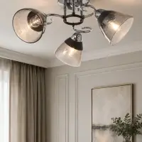Люстра BayerLux &laquo;Дождь&raquo;, 3&times;Е27, 40 Вт, хромированная, 48&times;48&times;24 см
