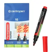 Маркер перманентный Centropen 8566, красный, узел 5.0 мм, линия 2.5 мм