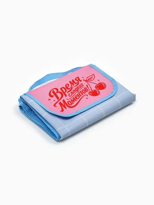 Плед для пикника &laquo;Время сладких моментов&raquo;, складной, 150&times;80 см, голубой