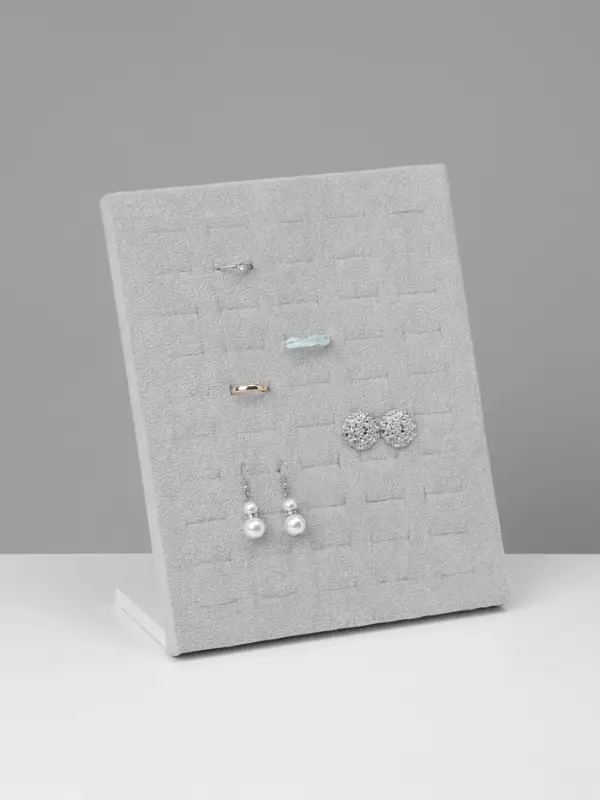 Подставка под кольца QF, 50 мест, флок, 20&times;10&times;25 см, серая