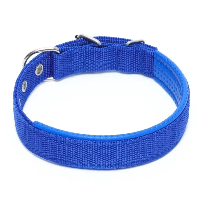 Ошейник &laquo;Комфорт&raquo; комбинированный (полиэстер, искусственная кожа), 55&times;2.5 см, ОШ 40-50 см, синий 6