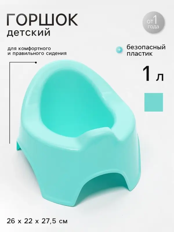 Горшок детский, бирюзовый