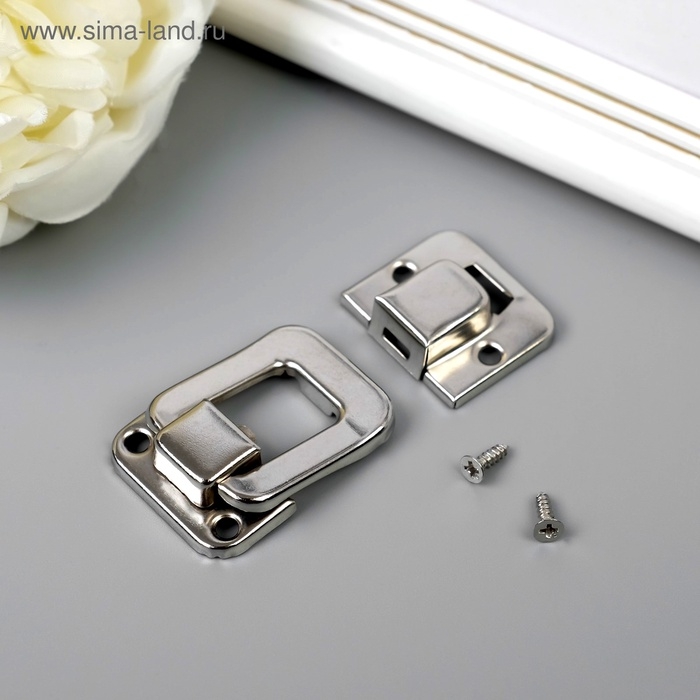 Замок металл для шкатулки хром + гвозд. набор 4 шт 4х2,7 см Замок металл для шкатулки хром + гвозд. набор 4 шт 4х2,7 см